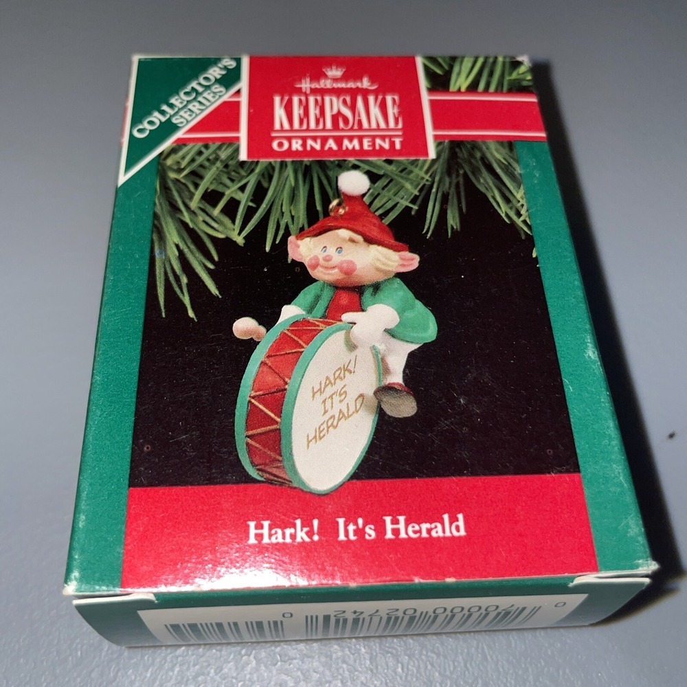 Vintage Hallmark Keepsake Hark Its Herald Christmas Ornament 1990